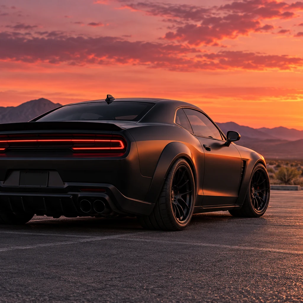 Black muscle coupe
